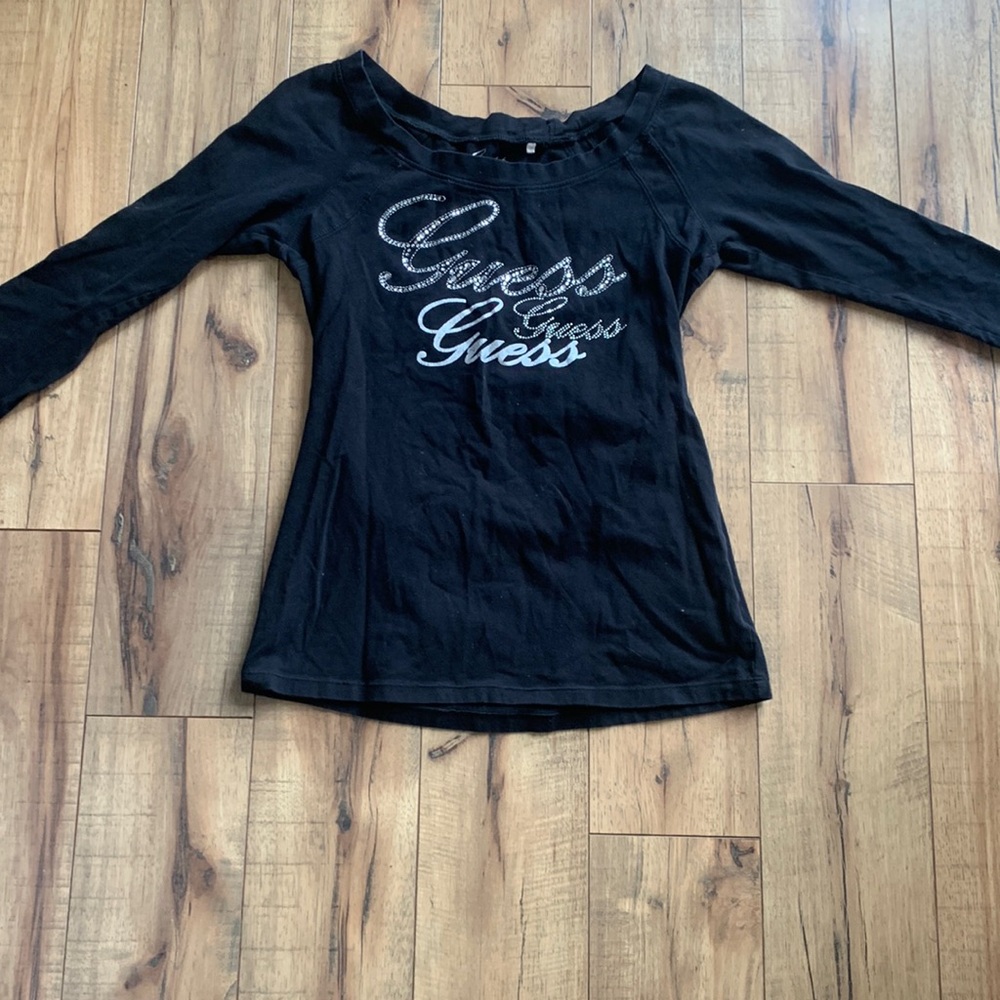 Guess glitter long sleeve top M